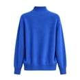 thumbnail image 7 of Women's Mock Neck Sweatshirt Sweater Long Sleeve Loose Comfy Soft Knit Pullover Casual Basic Tops, 7 of 7
