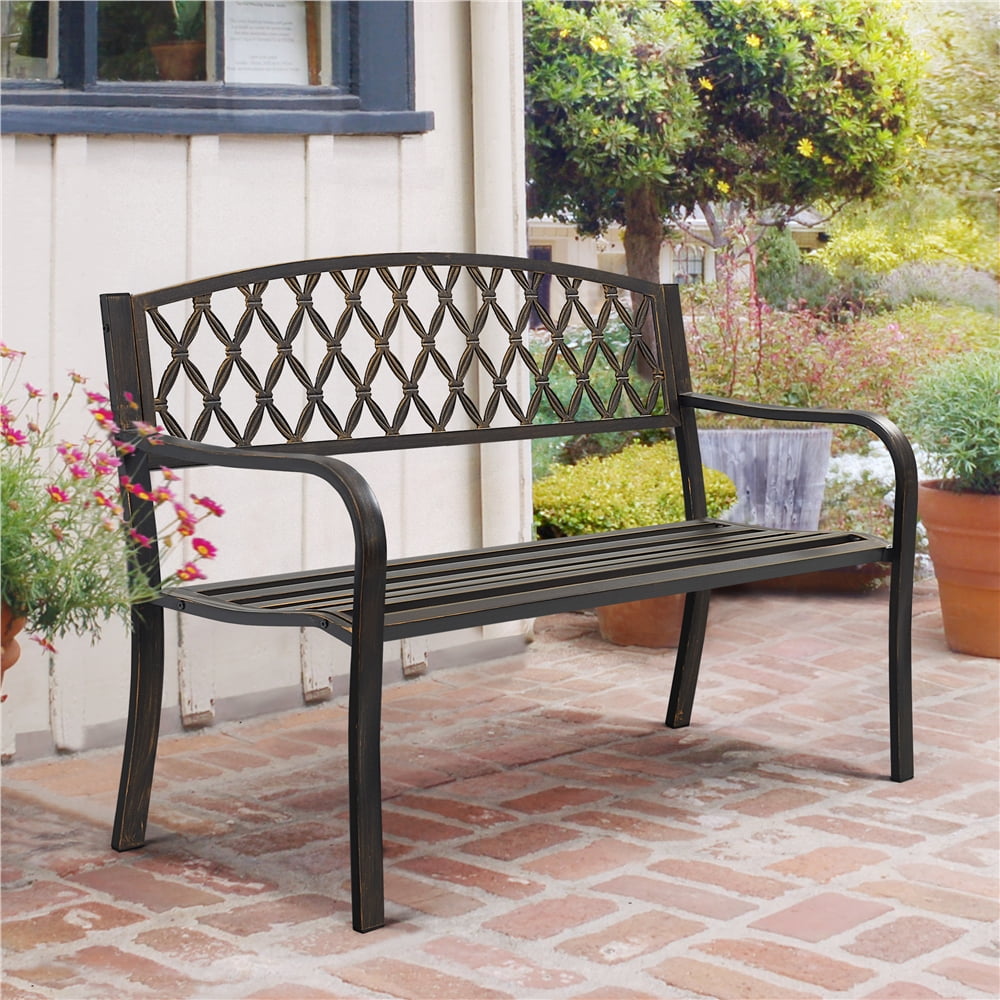 Details about   Garden Arbor Arch with Bench Seat Outsunny 45" Metal 