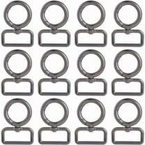 1 Box 12Pcs Metal Swivel Lanyard Clips Swivel Trigger Clips with D Rings 25.5mm Gunmetal Round Spring Gate O Rings Alloy Hardware Snap Hooks Clasps Buckles