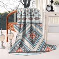 thumbnail image 4 of Multicolor Floral and Geometric Boho Pattern Blanket,Comfortable Soft Flannel Throw Blanket,All Season,Warm Lightweight Blankets for Sofa Bed Couch Living Room Chair,50"x60", 4 of 4