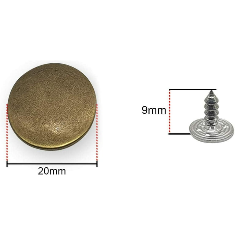 20mm Replacement Jean Tack Buttons No Sew Metal Buttons For Denims, Jeans,  Jackets,12 Sets (bronze)