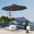 thumbnail image 2 of Outsunny Patio Offset Umbrella with Cover and Wind Protection Strap, Grey, 2 of 10