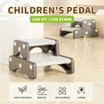 thumbnail image 2 of UNICOO® Children's 2-Tier Stackable Step Stool, Toddler Learning Stool with Non-Slip Foot Pads for Children's Bathroom, Bedroom, Kitchen (Brown), 2 of 7