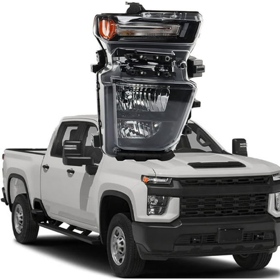 SEBLAFF Headlights Replacement for 2020-2023 Silverado 2500HD 3500HD Halogen Headlight Headlamp Right Passenger Side 84738617 GM2503504