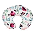 thumbnail image 2 of Floral Nursing Pillow Cover, Breastfeeding Pillow Slipcover , Pillow Case , Soft Fabric Fits Snug On , Washable & Breathable, Watercolor Flower, 2 of 8