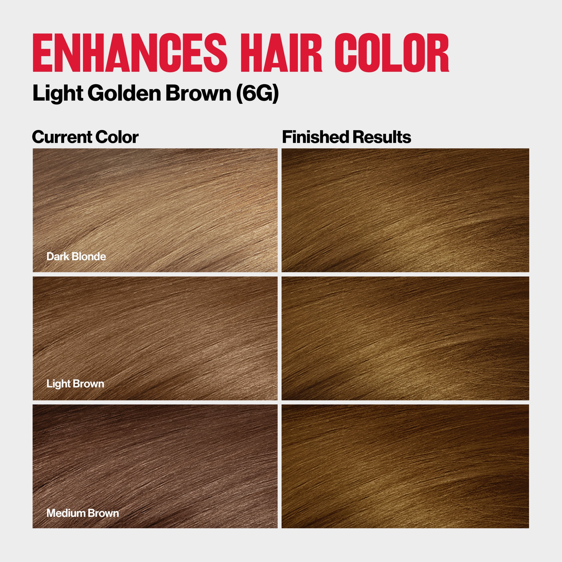 (3 pack) Revlon ColorSilk Tone + Gloss + Care Demi-Permanent Hair Color, 6G Light Golden Brown, 4.5 fl oz