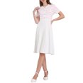 thumbnail image 2 of Vestido de suéter a rayas para mujer INSPIRE CHIC, vestido de punto de manga corta con vuelo para el verano 2025, 2XL, rosa claro, 2 of 5