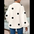 thumbnail image 4 of Blusa Holgada de Larga con Cuello Semiabierto y Lunares Franceses para Mujer Lunares Color Albaricoque M, 4 of 8