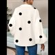 thumbnail image 4 of Blusa Holgada de Larga con Cuello Semiabierto y Lunares Franceses para Mujer Albaricoque XXL, 4 of 8
