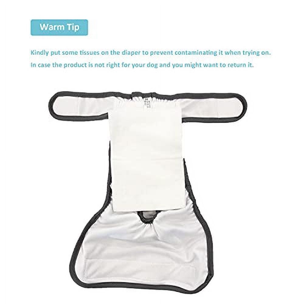 Avont 3 Pack Washable Female Dog Diapers, Premium Reusable Highly Absorbent Doggie Diapers Wraps Durable Dog Diaper Cover -Black/Brown/Grey (M)