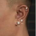 thumbnail image 3 of Solid 925 Sterling Silver Cubic Zirconia Stud Earrings for Women Teens Round CZ Stud Earrings 3 Pairs Stud Earrings Set Simulated Diamond Studs, 3 of 12