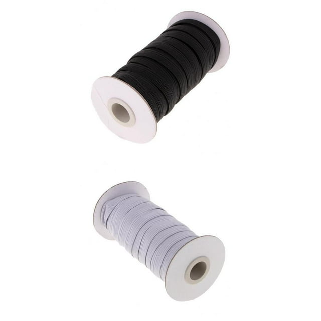 2 piezas de 12 mm de ancho, cordón elástico, tejido plano, estiramiento de , 10 m / carrete