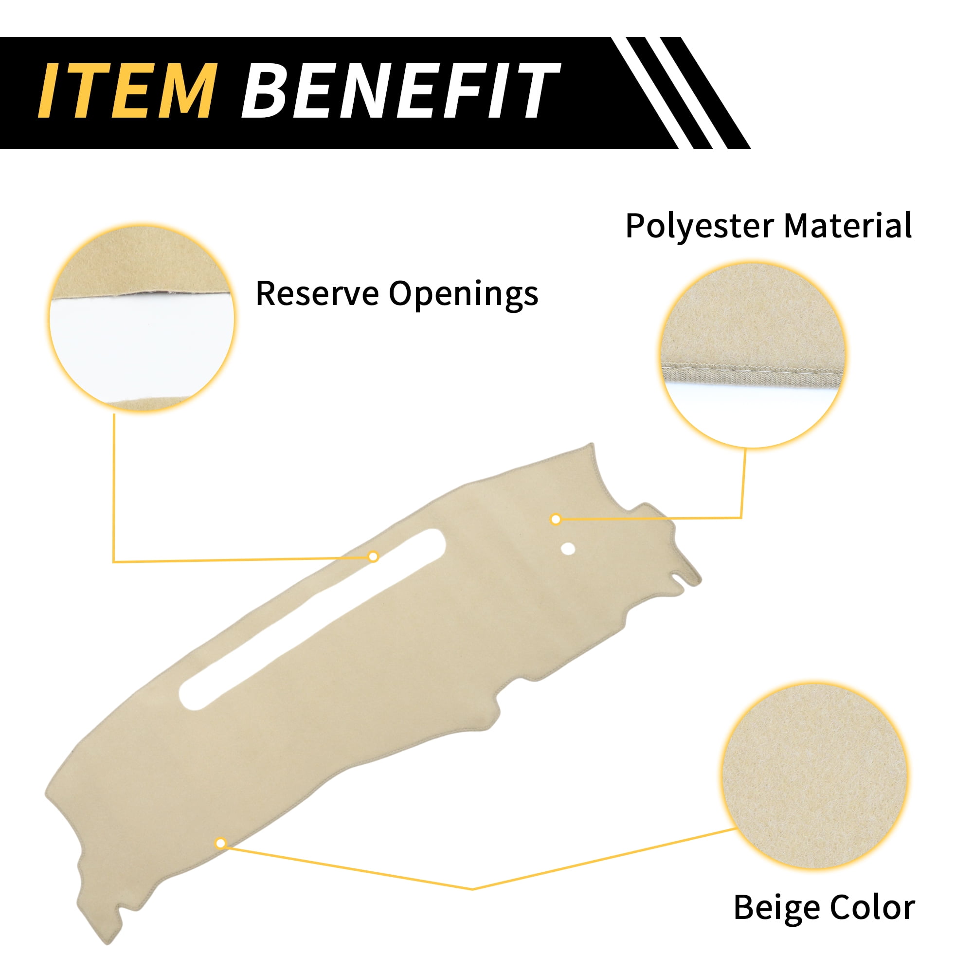 Unique Bargains Dash Cover for Chevrolet S10 1998-2004 Dash Board Mat Non-Slip Dash Cover Mat Polyester Center Console Dashboard Cover Pad Carpet Beige