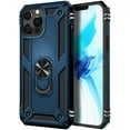 thumbnail image 4 of For iPhone 12 / 12 Pro Case with Tempered Glass Screen Protector, Nagebee Military Armor [Magnetic Ring Holder & Kickstand] Shockproof Protective Cover (Navy Blue), 4 of 5
