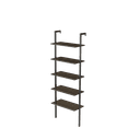 thumbnail image 5 of 5 Tier Ladder Bookshelf w/ Metal Frame, Tall Bookcase Shelf Storage Organizer, Rustic Display Shelf Book Storage Flower Stand, Wall-Mounted Storage Shelf for Bedroom Living Room Home Office, T1715, 5 of 7