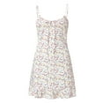 thumbnail image 3 of Ruimatai Women's Floral Spaghetti Strap Mini Dress Summer Casual Chiffon Fit Sleeveless V-Neck Beach Party Sundress, 3 of 8