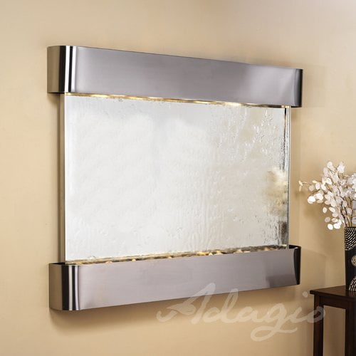 Adagio Fountains Teton Falls Natural Stone/Metal Wall Fountain with Light