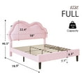thumbnail image 3 of Merluxy Full Bed Frame with LED Light,Adjustable Cloud Headboard,No Box Spring Needed,Pink, 3 of 9