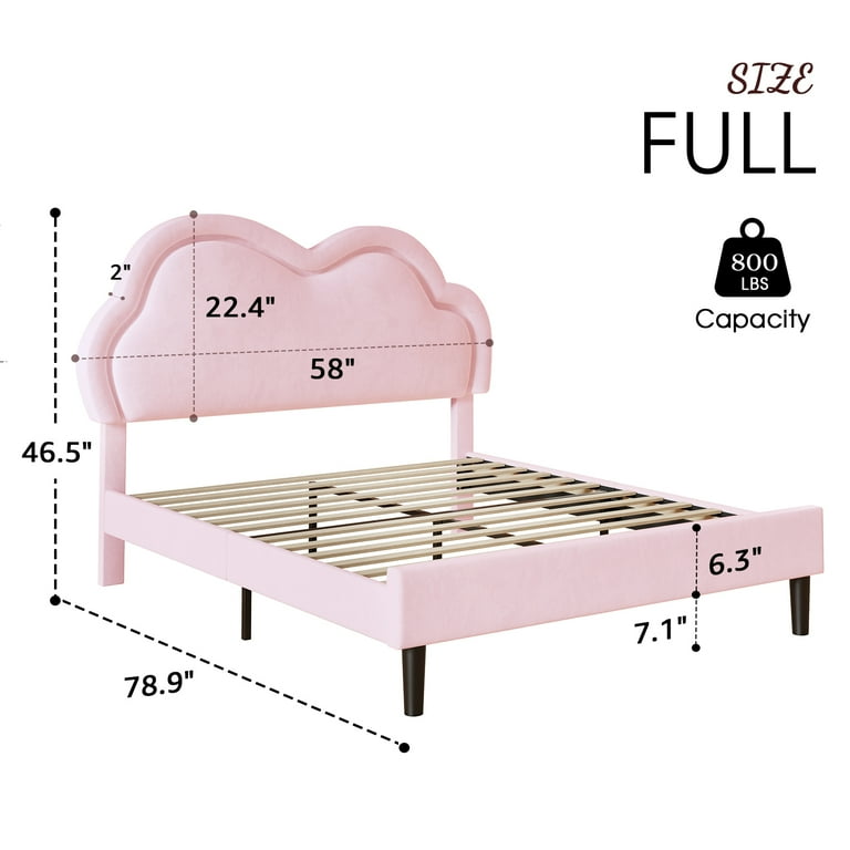 Jocisland Fullsize Bed Frame with Adjustable Cloud Headboard Jocisland Fullsize Bed Frame with Adjustable Cloud Headboard