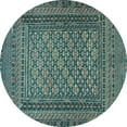 thumbnail image 1 of Ahgly Company Indoor Round Southwestern Light Blue Country Area Rugs, 3' Round, 1 of 4