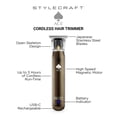 thumbnail image 4 of StyleCraft Ace Cordless Precision Hair Trimmer, Ace, Gray, Rotary Motor, Stainless Steel Blade, USB-C, 4 of 10