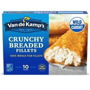 Van de Kamp's Crunchy Breaded 100% Whole Fish Fillets, Frozen, 19 oz. 10-Count