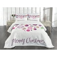 thumbnail image 3 of Ambesonne Christmas Quilted Bedspread Set 3 Pcs, Retro Graphic Baubles, Queen Size, Multicolor, 3 of 4