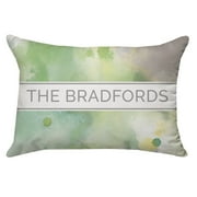 Personalized 14 x 20 Spring Abstract Rectangular Throw Pillow in Purple and Green
