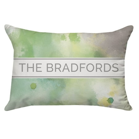 Personalized 14 x 20 Spring Abstract Rectangular Throw Pillow in Purple and Green