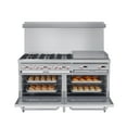 thumbnail image 2 of 60 in. 6 Burner Commercial LP Range with 24 in. Griddle in Stainless-Steel (KM-CRG60-LP), 2 of 12