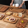 thumbnail image 2 of Wood Tray For Serving,Dessert Tray For Tea Wine,Wooden Organizer Tray For Home-N, 2 of 5