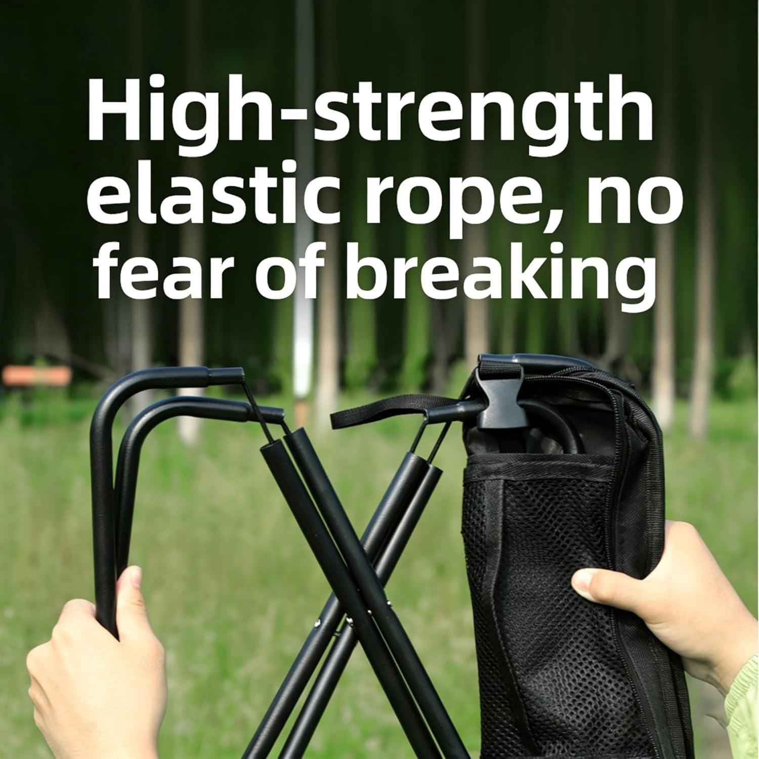 2026 New Foldable Backpack Stool for Adults - Portable Camping Stool with Sling Bag, 300lbs Capacity for Camping, Fishing, Hiking, Travel, Picnic