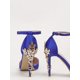 thumbnail image 2 of opean And American Style Luxurious & Women's Shoes, Stiletto High Heels With Metal Flower Decoration, Pointed Toe Satin Ankle Strap Sandals, L, 2 of 4