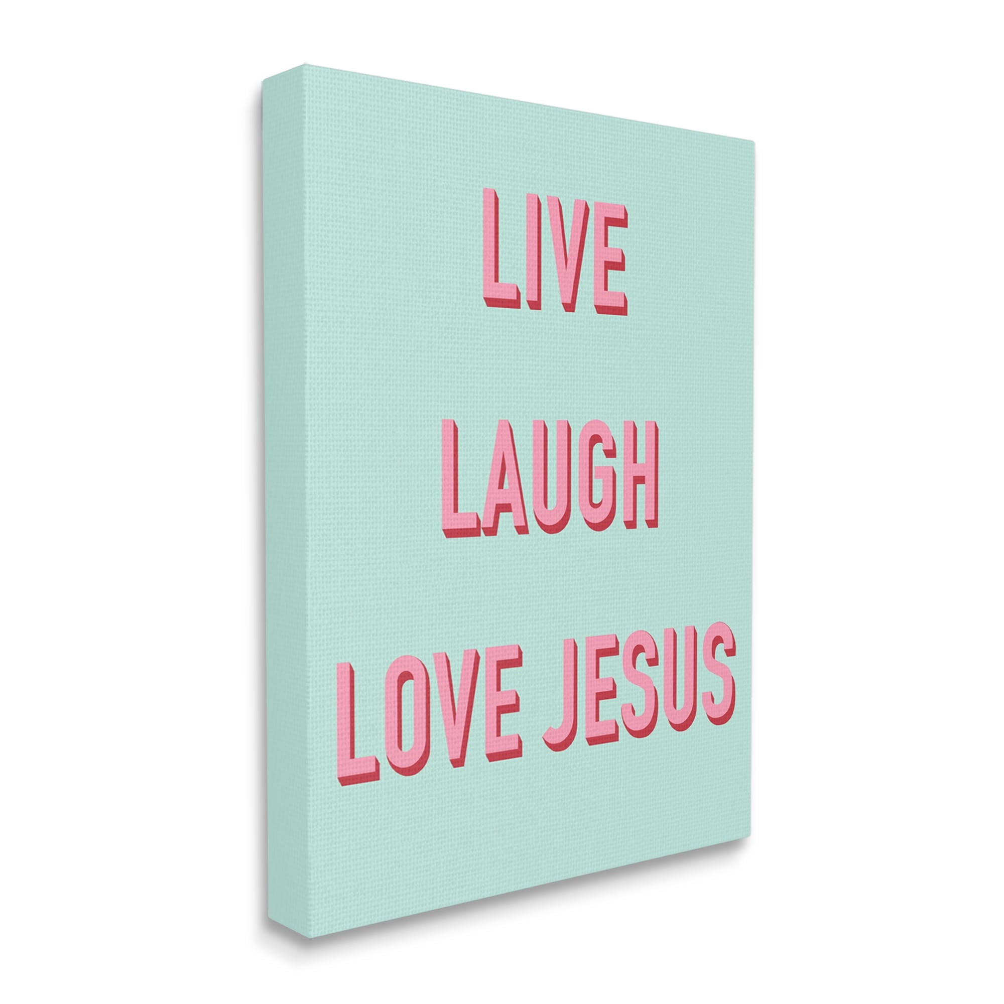 Stupell Industries Live Laugh Love Jesus Phrase Religious Painting Gallery Wrapped Canvas Print Wall Art