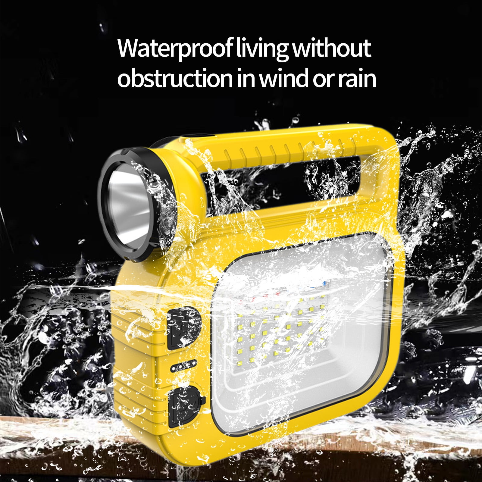 Lksixu Portable LED Searchlight, Super Bright High Lumens LED Flashlight with COB Side Lights, USB Rechargeable Hand Torch Light 3 Modes IP65 Waterproof Tent Lamp for Camping Hiking Emergency