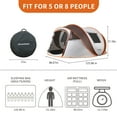 thumbnail image 4 of 6 Person Instant Cabin Tent | Portable Large Pop Up Tent with Easy 10 Second Camp Setup for Family Camping | Included Hanging Organizer White + Orange Pop-Up Boat Tent for Outdoor Camping Accessories, 4 of 6