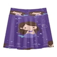 thumbnail image 2 of Girls' Skorts Elastic Waist Skorts with Inner Shorts Athletic Workout Shorts Skirts Brown Hair Mermaid X-Small, 2 of 9