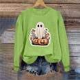 thumbnail image 5 of Qingpeng Womens Halloween Sweatshirt Crew Neck Fashion Cute Long Sleeve Fleece Crewneck Sweatshirt for Holiday Wear, 5 of 6