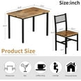 thumbnail image 6 of LinkRomat Small Dining Table Set for 2, Industrial Sturdy Dinette, Space-Saving Kitchen Table Set for Apartment, Living Room, Brown, 6 of 9