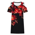 thumbnail image 6 of Roncen Sundresses for Women Beach Vacation 2026 Spring Cover Ups Short Sleeve T Shirt Dress Cold Shoulder Summer Dresses, 6 of 6