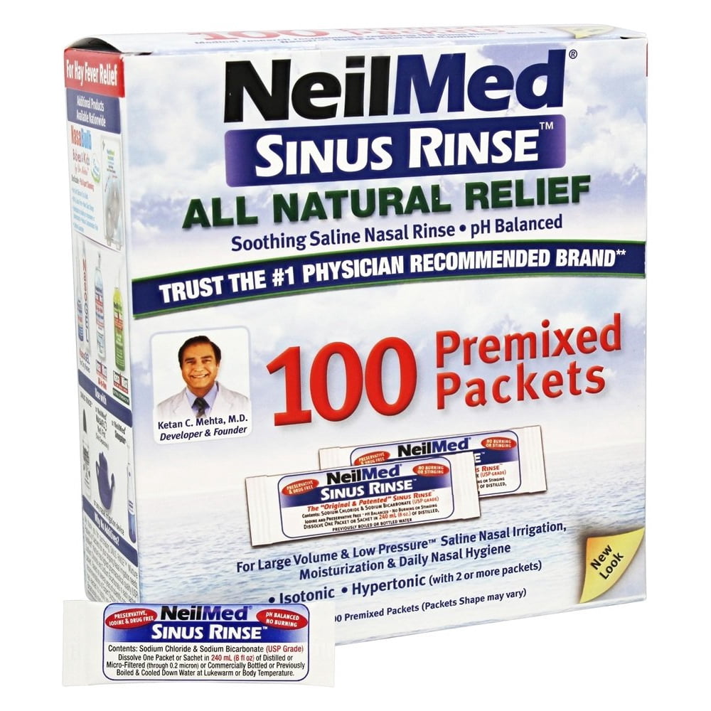 NeilMed Pharmaceuticals Sinus Rinse All Natural Relief 100 Premixed