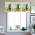 thumbnail image 4 of Kitchen Valances for Window, Shamrock St. Patrick's Day Horseshoe Light Filtering Rod Pocket Valance Curtain, Ombre Green Topper Hats Short Curtains Window Topper for Bedroom Living Room 54x18in, 4 of 9