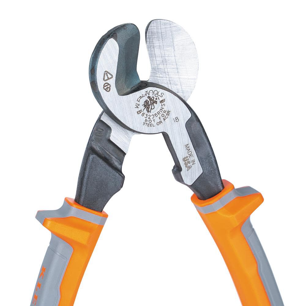 Klein Tools 63225RINS Insulated High-Leverage Cable Cutters, 9"