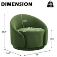 thumbnail image 2 of UIXE Swivel Barrel Accent Chair Set of 2, 360° Small Round Sofa Chair, Comfy Modern Reading Armchair for Living Room Bedroom, Green, 2 of 6