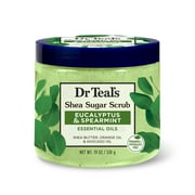 Dr Teal's Shea Sugar Body Scrub with Eucalyptus and Spearmint Essential Oils, 19 oz