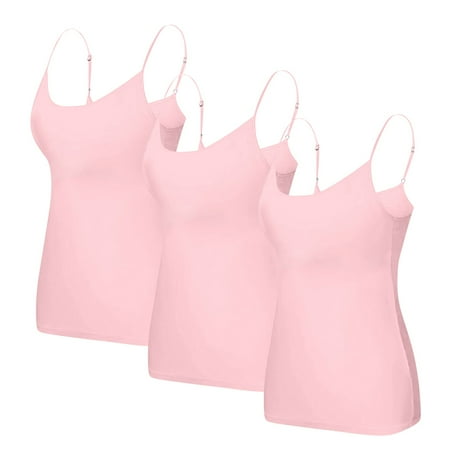 Clearance!Uooqdmx Padded Tank Tops for Women  Tank Tops with Built in Bras  Basics Womens Clothing  2025 Yoga Gym Plus Size Underwear  Spaghetti Strap Tops for Women (3pc)  Rose Gold 2 L