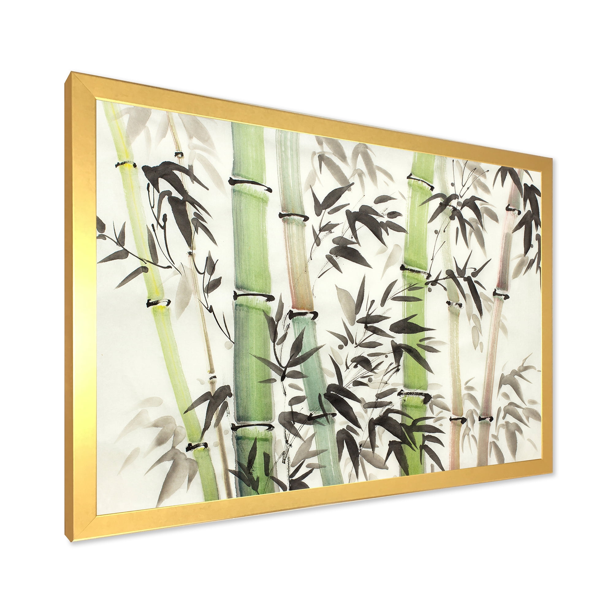 Designart 'The Forest of Bamboo Branches II' Lake House Framed Art Print