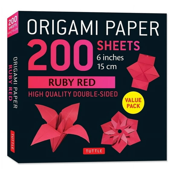 Origami Paper 200 Sheets Ruby Red 6 (15 CM): Solid Red Double-Sided Origami Sheets with Instructions for 10 Projects, (Loose Leaf)