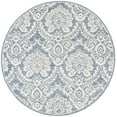 thumbnail image 2 of SAFAVIEH Blossom Travis Geometric Wool Area Rug, Blue/Ivory, 6' x 6' Round, 2 of 7