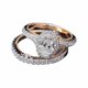 thumbnail image 1 of 925 Chapado en Plata Anillo de Oro Rosa Set con Ganso en forma de huevo Propuesta Anillo de Compromiso, 1 of 2